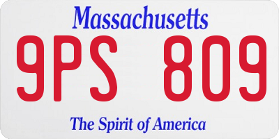 MA license plate 9PS809