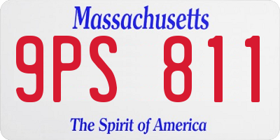 MA license plate 9PS811