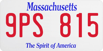 MA license plate 9PS815