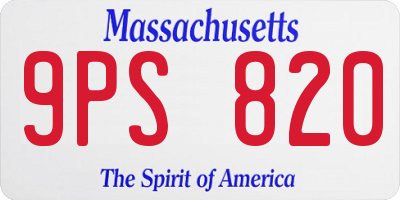 MA license plate 9PS820