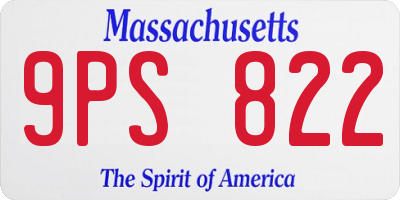 MA license plate 9PS822