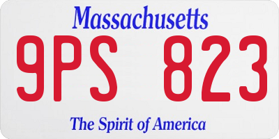 MA license plate 9PS823