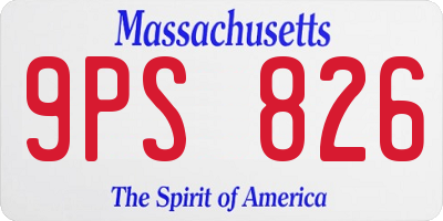 MA license plate 9PS826