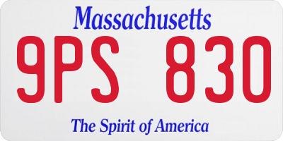 MA license plate 9PS830