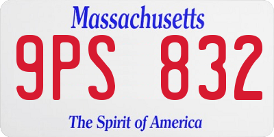 MA license plate 9PS832