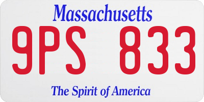 MA license plate 9PS833