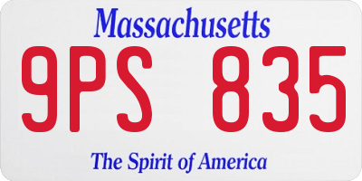 MA license plate 9PS835