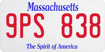 MA license plate 9PS838