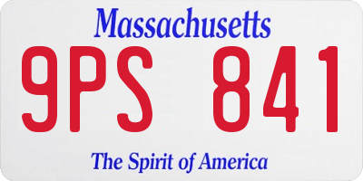 MA license plate 9PS841
