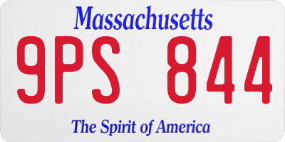 MA license plate 9PS844