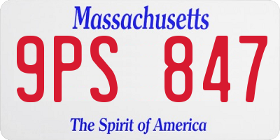 MA license plate 9PS847