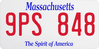 MA license plate 9PS848