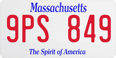MA license plate 9PS849