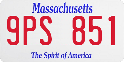 MA license plate 9PS851