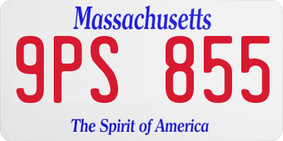 MA license plate 9PS855