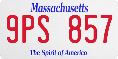 MA license plate 9PS857