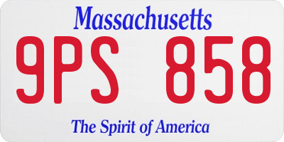 MA license plate 9PS858