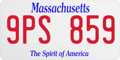 MA license plate 9PS859