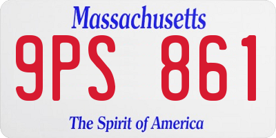 MA license plate 9PS861