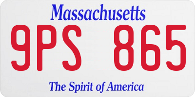 MA license plate 9PS865