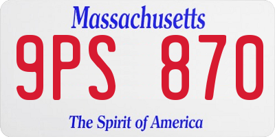 MA license plate 9PS870