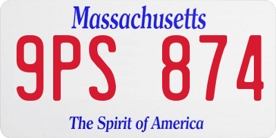 MA license plate 9PS874