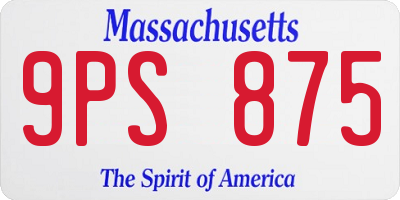 MA license plate 9PS875