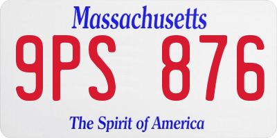 MA license plate 9PS876