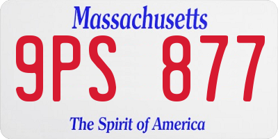 MA license plate 9PS877