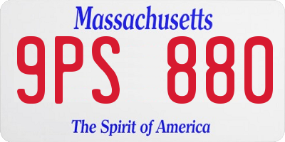 MA license plate 9PS880