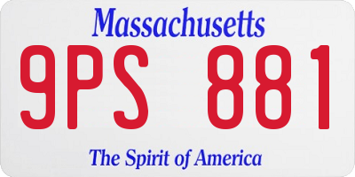 MA license plate 9PS881