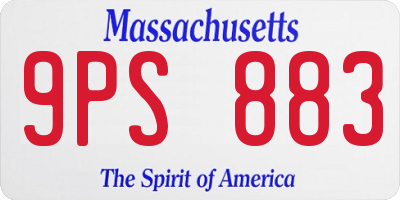 MA license plate 9PS883