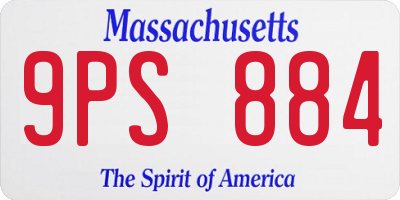 MA license plate 9PS884