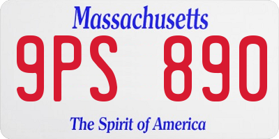 MA license plate 9PS890