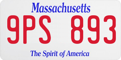 MA license plate 9PS893