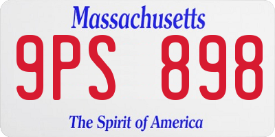 MA license plate 9PS898
