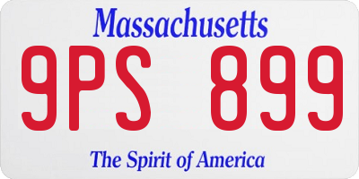 MA license plate 9PS899