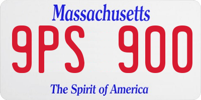 MA license plate 9PS900