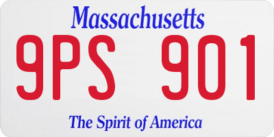 MA license plate 9PS901