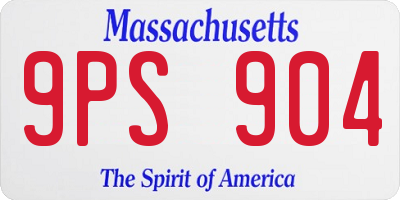 MA license plate 9PS904
