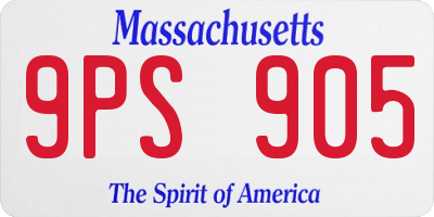 MA license plate 9PS905