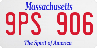 MA license plate 9PS906