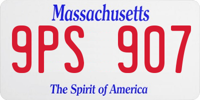 MA license plate 9PS907