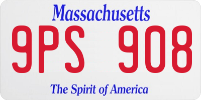 MA license plate 9PS908