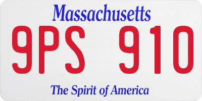 MA license plate 9PS910