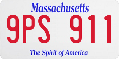 MA license plate 9PS911