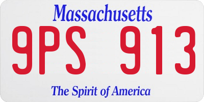 MA license plate 9PS913