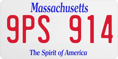 MA license plate 9PS914