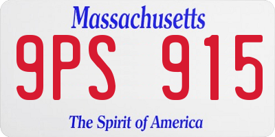 MA license plate 9PS915