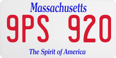 MA license plate 9PS920